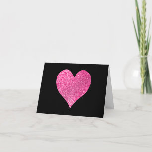 Glitzer Schwarz-Weiß-Rosa Herzlichen Dank Dankeskarte