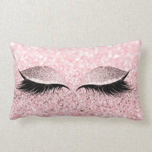 Glitzer Schwarzer Glam Makeup Augenbrauen Pink Ros Lendenkissen