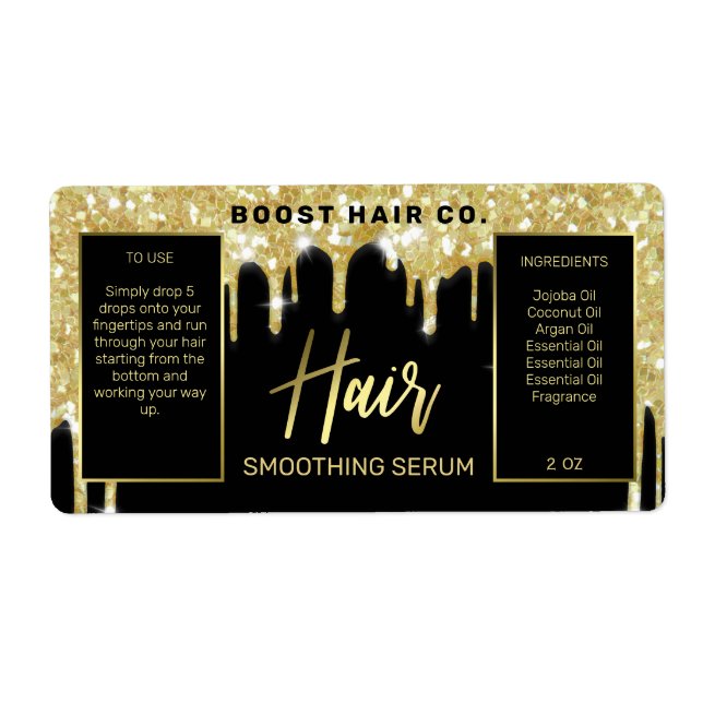 Glitzer-Schwarzgoldhaar-Serummarken (Vorne)