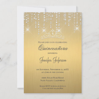 Glitzer silber Konfetti Quinceanera Einladung