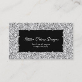Glitzer Silver Elegance Business Cards Visitenkarte