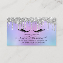 Glitzer Silver Eyelash Extension Loyalty Visitenkarte