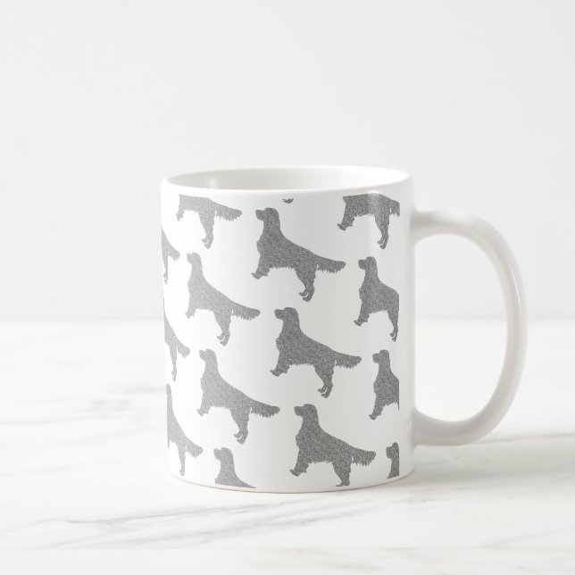 Glitzer Silver Golden Retriever Pattern Kaffeetasse (Rechts)