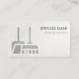 Glitzer Silver Gray Shiny Zimmerreinigung Service Visitenkarte