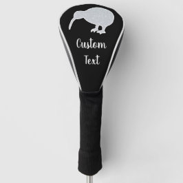 Glitzer Silver NZ Kiwi auf schwarz, benutzerdefini Golf Headcover