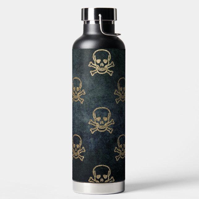 Glitzer Skulls Trinkflasche (links)