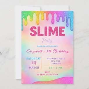 Glitzer Slime Einladung zum Geburtstag
