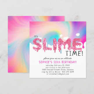Glitzer Slime Geburtstagsparty Einladung