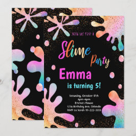 Glitzer Slime Party Geburtstagseinladung Einladung