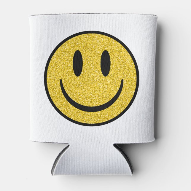 Glitzer Smile Face Dosenkühler (Vorderseite)