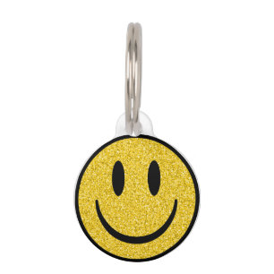 Glitzer Smile Face Haustiermarke