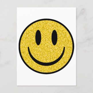 Glitzer Smile Face Postkarte