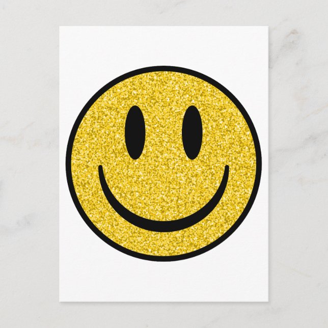 Glitzer Smile Face Postkarte (Vorderseite)
