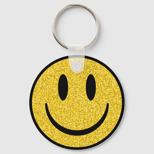 Glitzer Smile Face Schlüsselanhänger (Vorderseite)