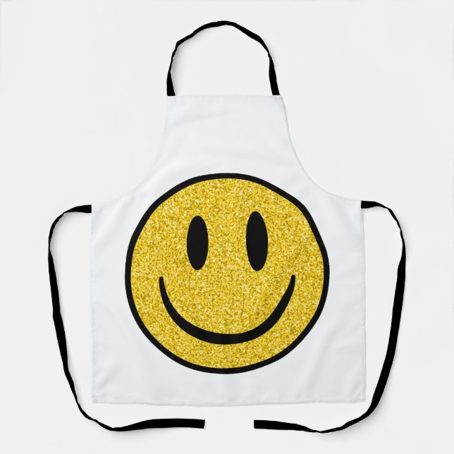 Glitzer Smile Face Schürze (Vorderseite)