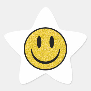 Glitzer Smile Face Stern-Aufkleber