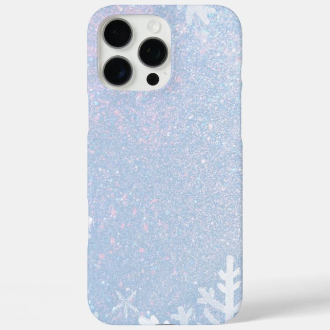 Glitzer Snowflake Winter iPhone 16 pro max Gehäuse Hülle (Rückseite)