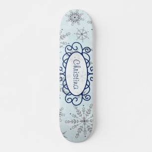 Glitzer Snowflakes Comp Skateboard