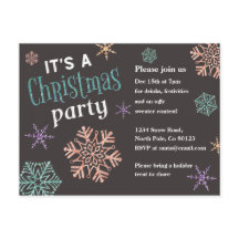 Glitzer Snowflakes Weihnachten Party Einladung
