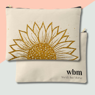 Glitzer Sonnenblume Muttertag Mit Monogramm Zubehörtasche