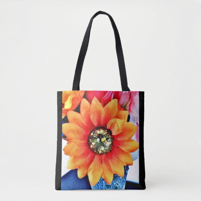 Glitzer Sonnenblume Tasche (Vorderseite)