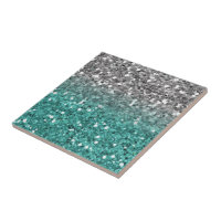 Glitzer Sparkle Aquamarin Silver Ombre Sequin Look