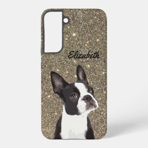 Glitzer Sparkle Boston Terrier Dog Niedlich Samsung Galaxy Hülle