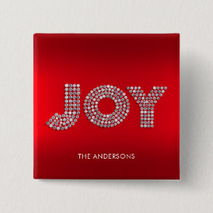 Glitzer Sparkle Diamond Christmas JOY Individuelle Button