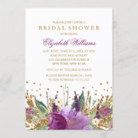 Glitzer Sparkling Floral Amethyst Brautparty