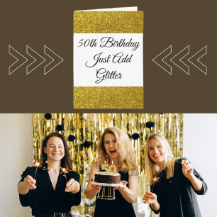 Glitzer-Spaß zum 50. Geburtstag für sie - Grußkart Karte