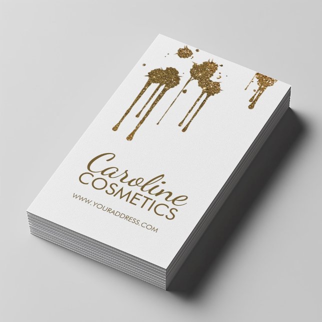 Glitzer Spots Cosmetologe Simple White Card Visitenkarte (Perfect for business)