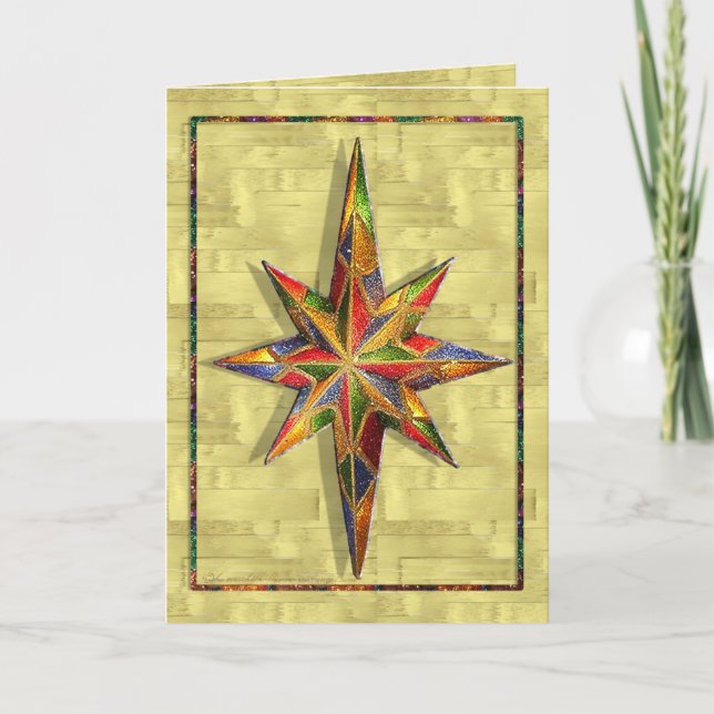 Glitzer Star Feiertagskarte (Vorderseite)