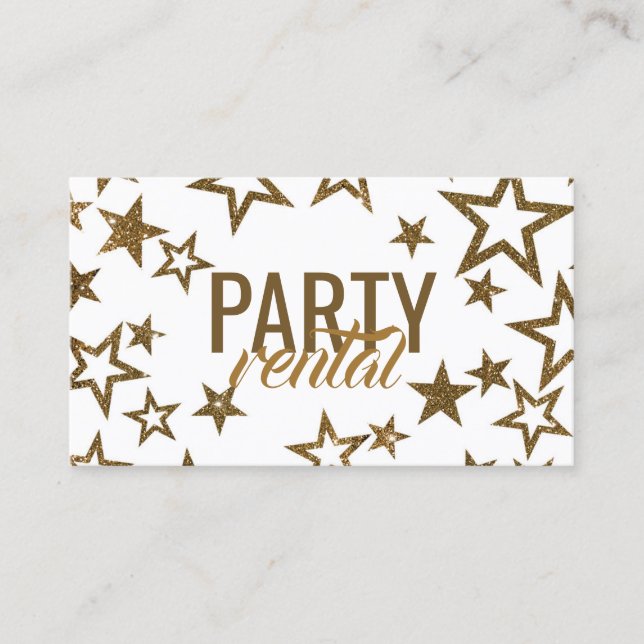 Glitzer Star Party Verleih von Geschenkartikeln Visitenkarte (Vorderseite)