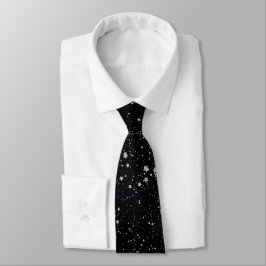 Glitzer Stars2 - Silbernes Schwarzes Krawatte