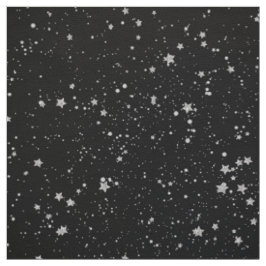 Glitzer Stars2 - Silbernes Schwarzes Stoff