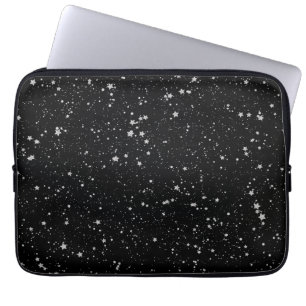 Glitzer Stars2 - Silberschwarz Laptopschutzhülle