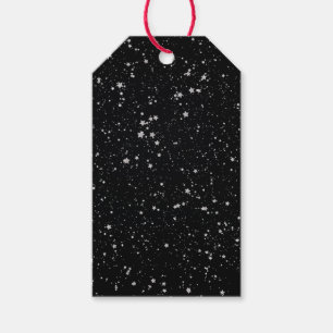 Glitzer Stars2 - Silver Black Geschenkanhänger