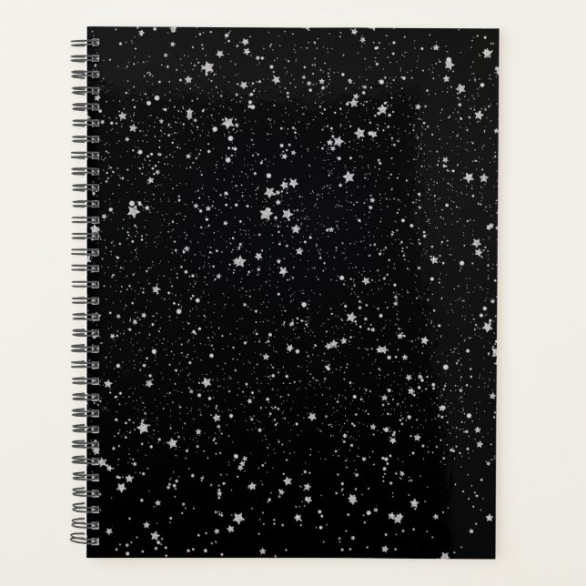 Glitzer Stars2 - Silver Black Planer (Vorderseite)