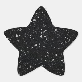 Glitzer Stars2 - Silver Black Stern-Aufkleber