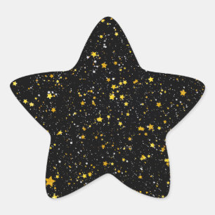 Glitzer Stars3 - Goldschwarzes Stern-Aufkleber