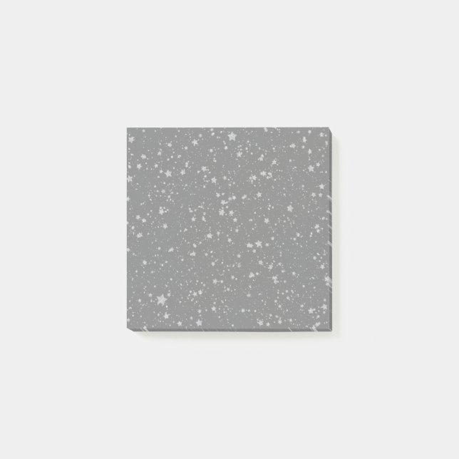 Glitzer Stars4 - Silber Post-it Klebezettel (Vorderseite)