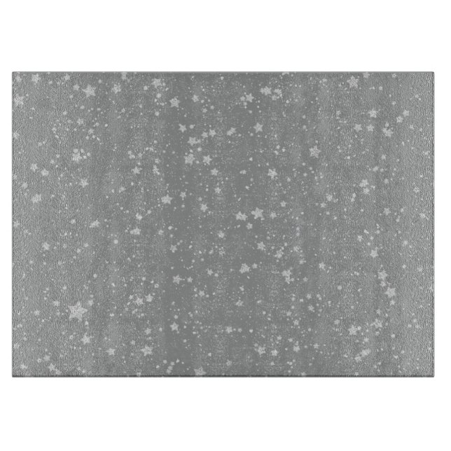 Glitzer Stars4 - Silber Schneidebrett (Vorderseite)
