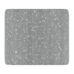 Glitzer Stars4 - Silber Schneidebrett