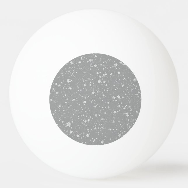Glitzer Stars4 - Silber Tischtennisball (Vorderseite)