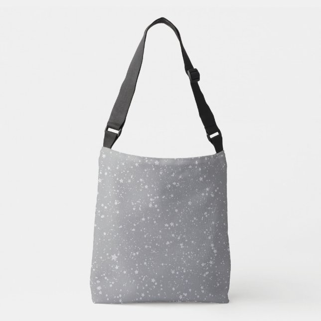 Glitzer Stars4 - Silber Tragetaschen Mit Langen Trägern (Vorderseite)