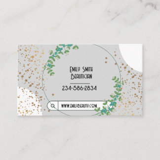 Glitzer Stars Boho Wreath Business Card Visitenkarte