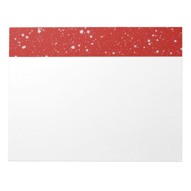 Glitzer Stars - Silver Red Notizblock (Vorderseite)