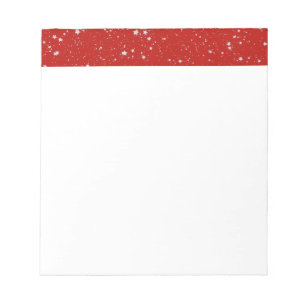Glitzer-Sterne - silbernes Rot Notizblock