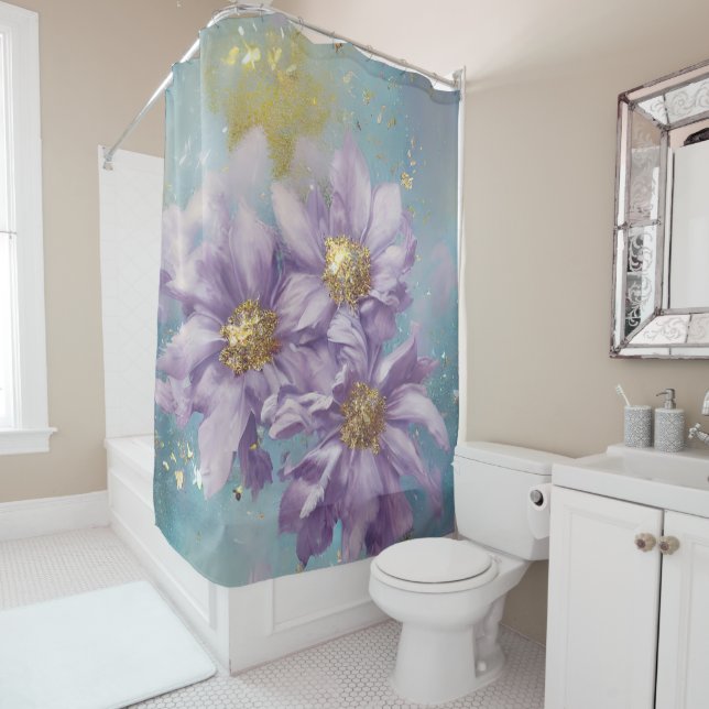 Glitzer Storm Fantasy Blume Duschvorhang (Beispiel)