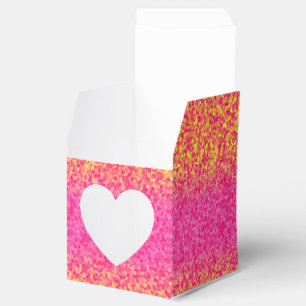 Glitzer Streifen Pink-Gelb-GASTGESCHENK-Box, sq hr Geschenkschachtel